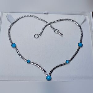 Sarah Coventry Silver and Turquoise Necklace